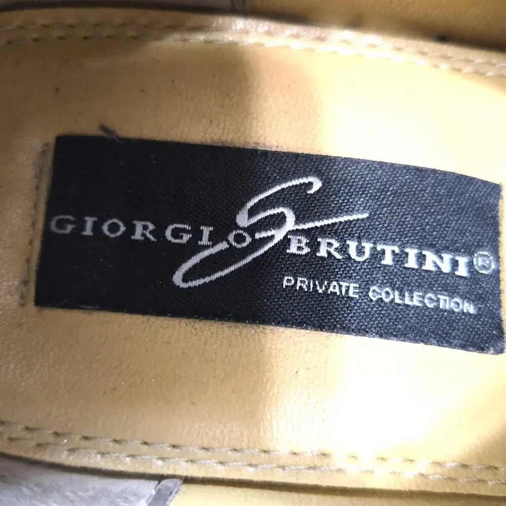 Giorgio Brutini 11.5 Leather Men's Black Dress Shoe Oxford Derby Brogues 11 1/2